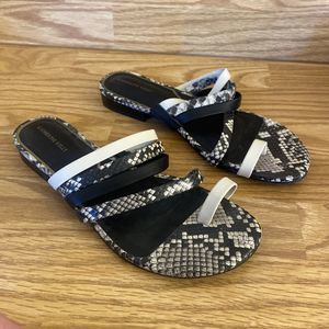 Katherine Kelly Valerie Strap Snake Print Leather Sandals Slides Womens Size 10M